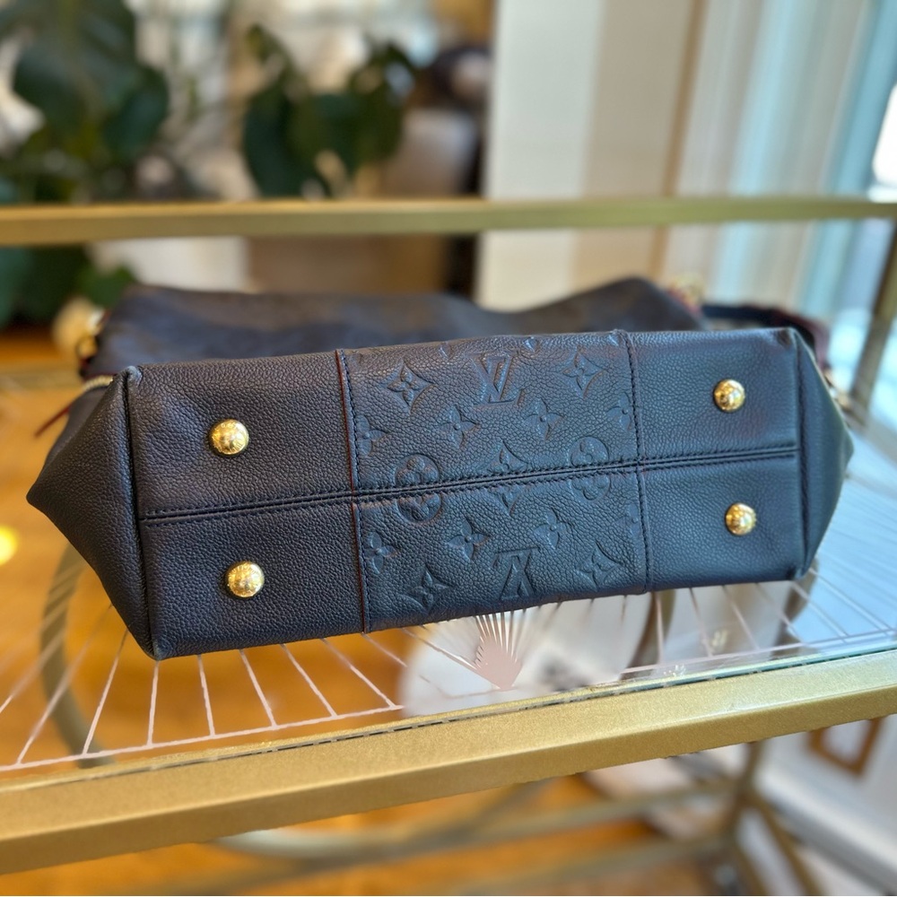 Louis Vuitton Authentic Leather Melie M. Emp. Marine Rouge Navy Blue & Red Bag - Picture 3 of 14